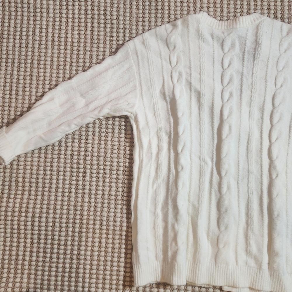 Talbots Ivory Cable Knit Cardigan - Picture 9 of 9